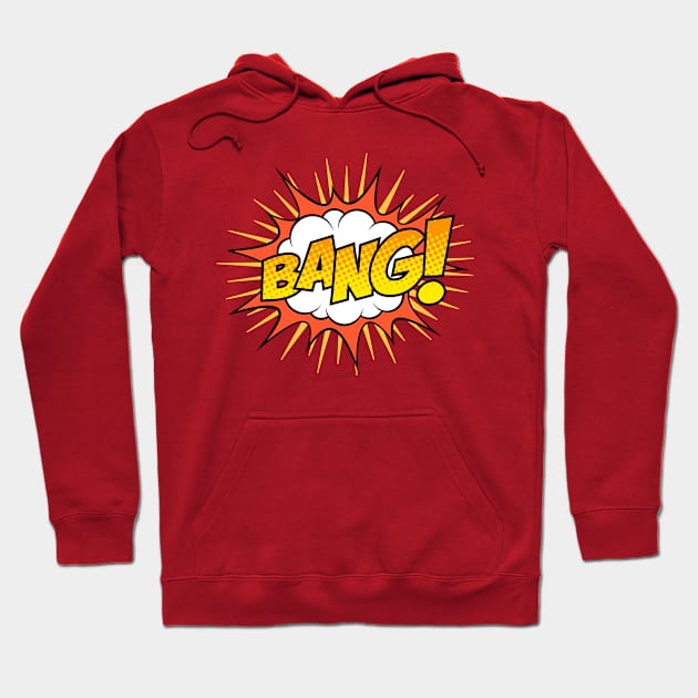 Bang Comic Book Text Hoodie by JunkyDotCom